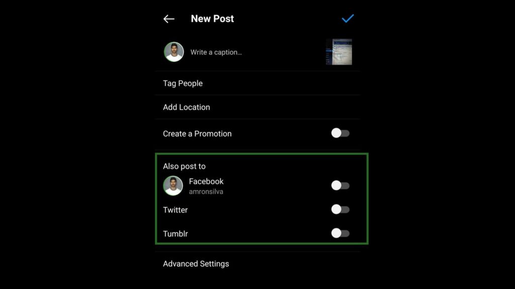 connect instagram to facebook